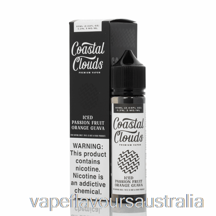 Vape Nicotine Australia ICED Passion Fruit Orange Guava - Coastal Clouds Co. - 60mL 3mg